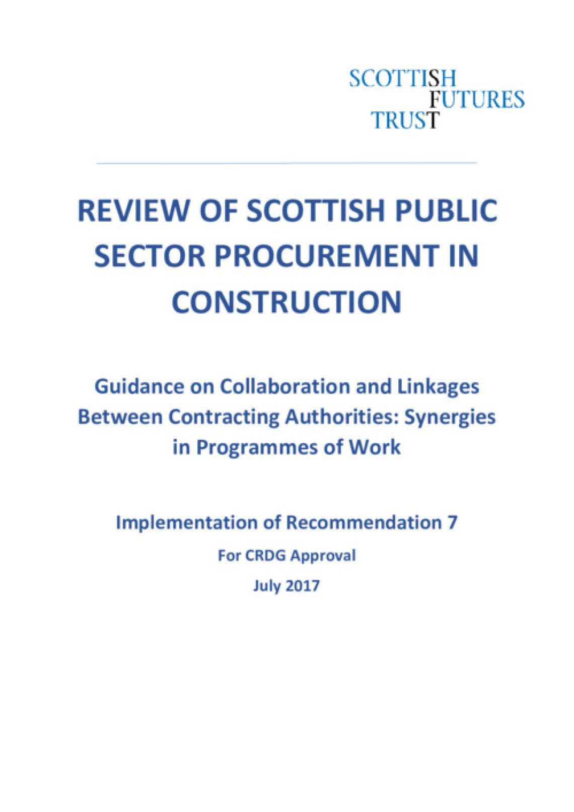 Guidance on linkages and collaboration between contracting authorities cover