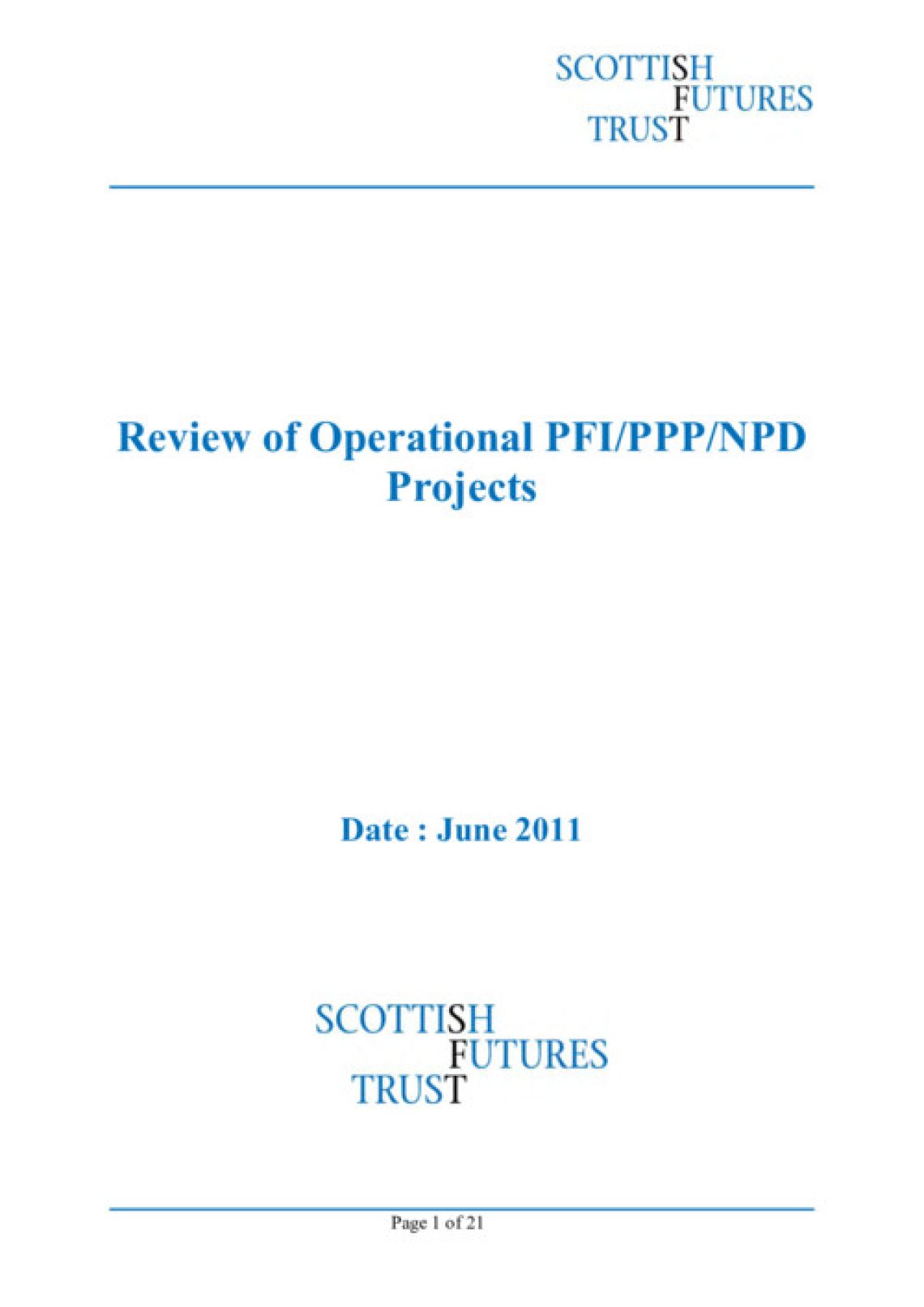 Review of Operational PPP Projects cover