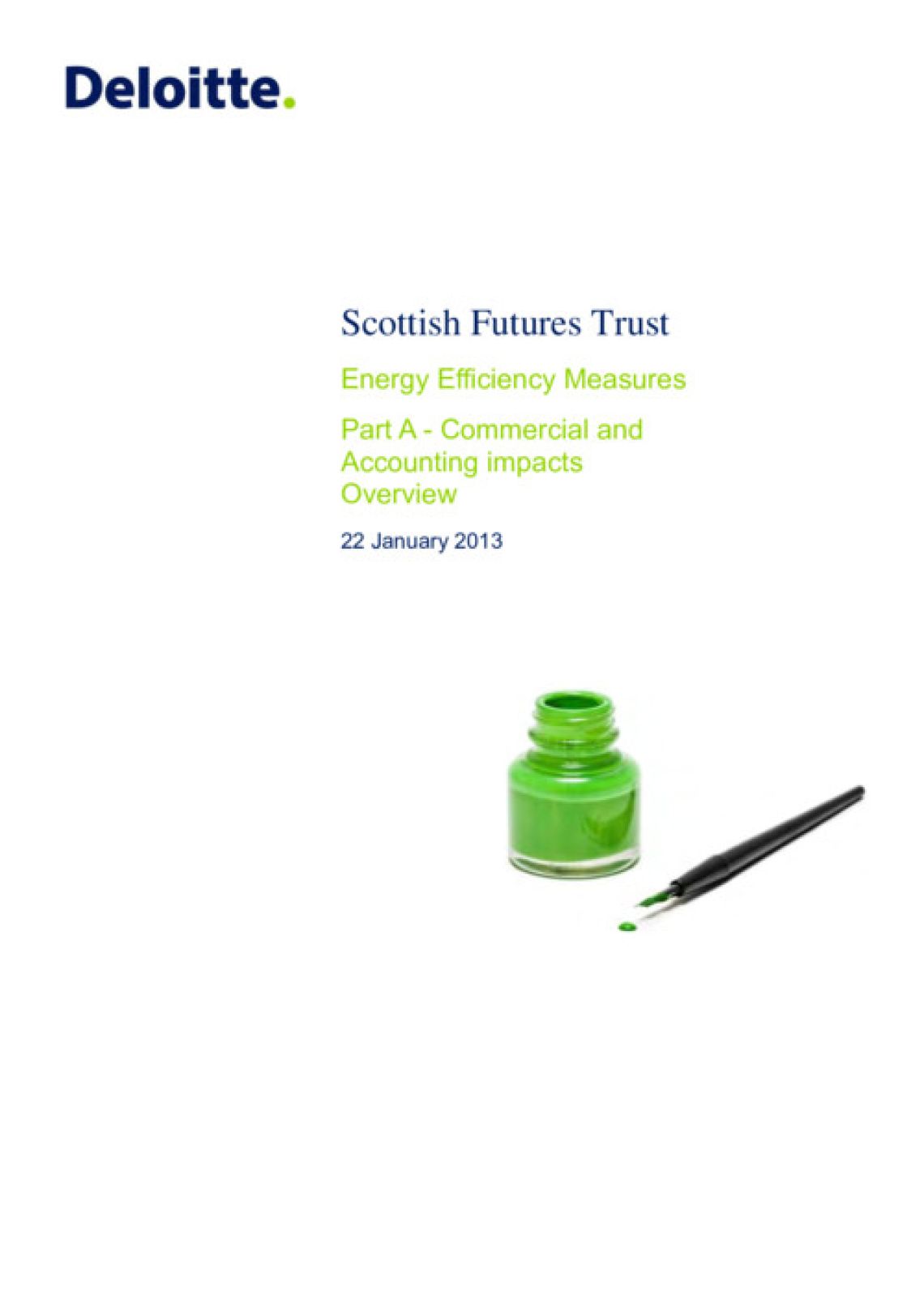 SFT Energy Efficiency Measures - Commercial and Accounting Overview - Part A cover