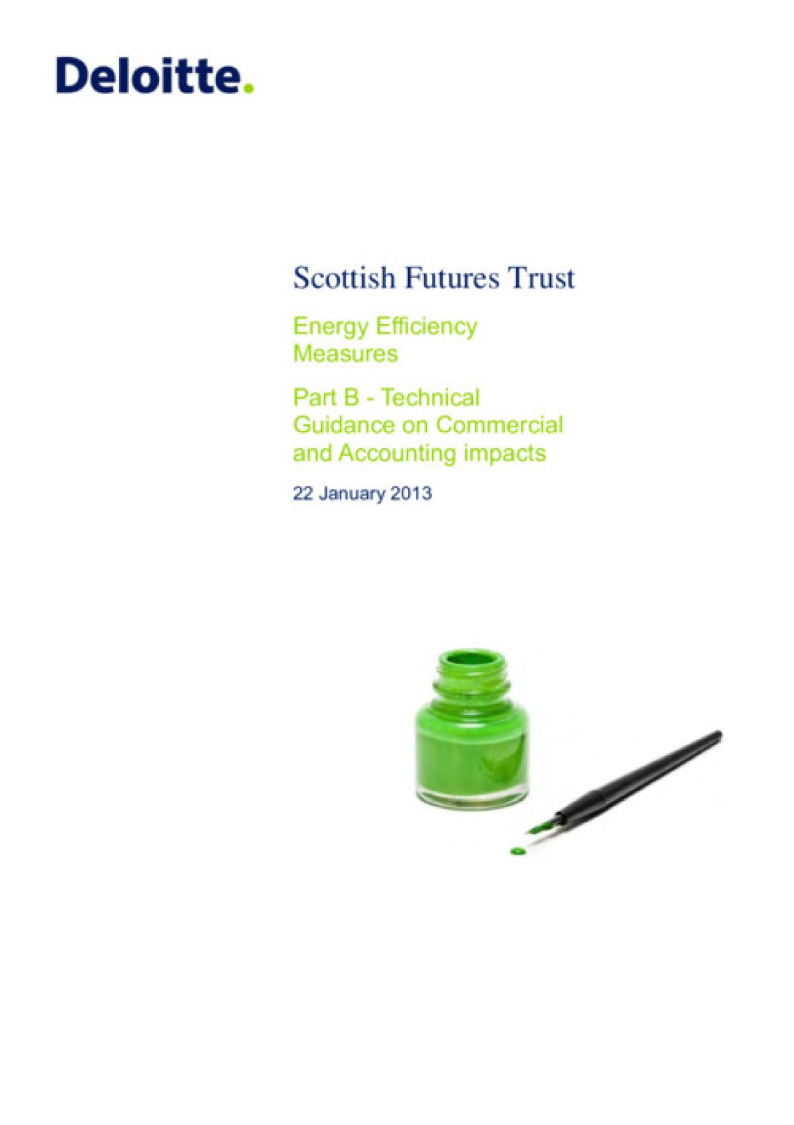 SFT Energy Efficiency Measures - Technical Guidance and Accounting Impacts - Part B cover