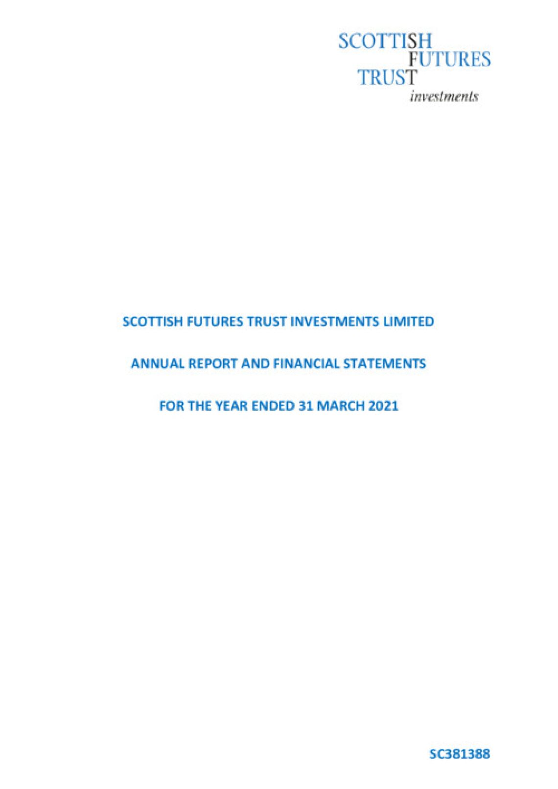 SFTi Annual Report 2020 - 2021 cover